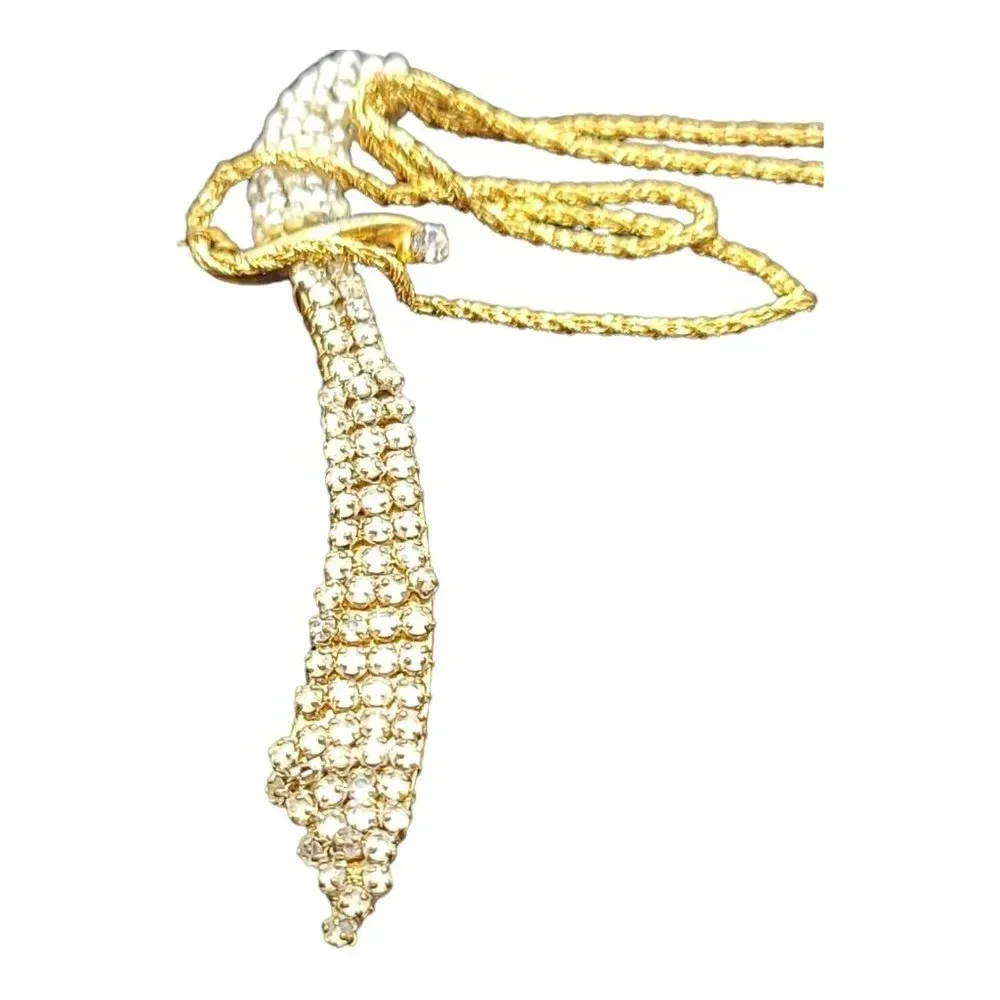 Miriam Haskell Seed Bead Pearl Clear Rhinestone Cutlass Sword Brooch